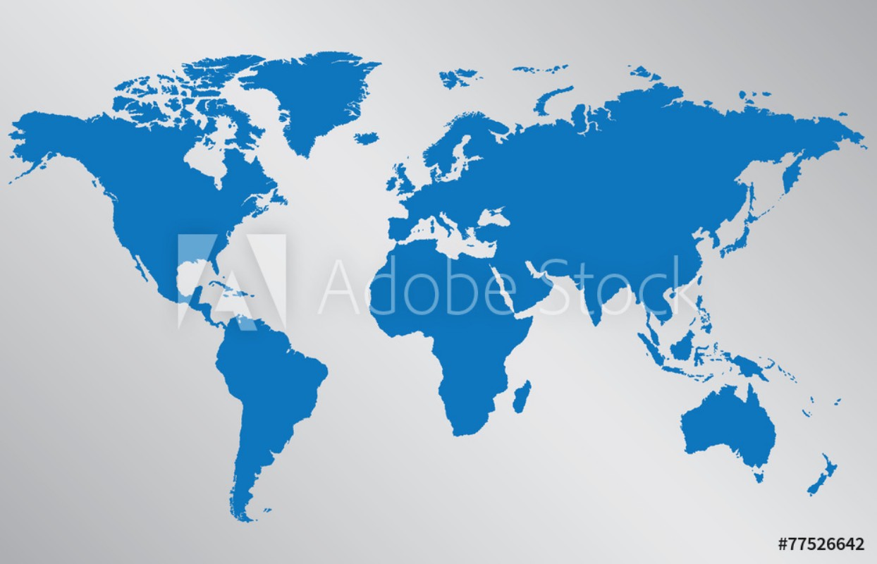 Afbeeldingen van World map illustration on gray background